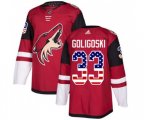 Arizona Coyotes #33 Alex Goligoski Authentic Red USA Flag Fashion Hockey Jersey