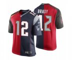 Tampa Bay Buccaneers-New England Patriots#12 Red-Navy Blue Stitched NFL Elite Split Jersey