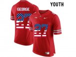 2016 US Flag Fashion Youth Ohio State Buckeyes Eddie George #27 College Football Limited Jersey - Red
