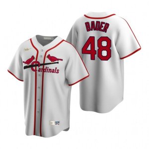 Nike St. Louis Cardinals #48 Harrison Bader White Cooperstown Collection Home Stitched Baseball Jersey