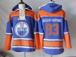 Edmonton Oilers #93 Nugent-Hopkins Orange Sawyer Hooded Sweatshirt Stitched NHL Jersey
