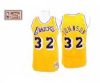 Los Angeles Lakers #32 Magic Johnson Authentic Gold Throwback Basketball Jersey