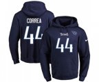 Tennessee Titans #44 Kamalei Correa Navy Blue Name & Number Pullover Hoodie