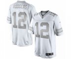 Green Bay Packers #12 Aaron Rodgers Limited White Platinum Football Jersey
