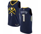 Denver Nuggets #1 Michael Porter Authentic Navy Blue NBA Jersey - City Edition