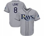 Tampa Bay Rays #8 Brandon Lowe Replica Grey Road Cool Base Baseball Jersey