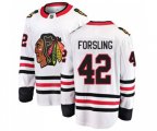 Chicago Blackhawks #42 Gustav Forsling Fanatics Branded White Away Breakaway NHL Jersey