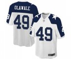 Dallas Cowboys #49 Jamize Olawale Game White Throwback Alternate Football Jersey