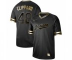 Cleveland Indians #48 Tyler Clippard Authentic Black Gold Fashion Baseball Jersey