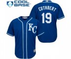 Kansas City Royals #19 Cheslor Cuthbert Replica Blue Alternate 2 Cool Base Baseball Jersey