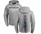 Denver Broncos #20 Brian Dawkins Ash Backer Pullover Hoodie