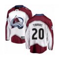 Colorado Avalanche #20 Conor Timmins Authentic White Away Fanatics Branded Breakaway Hockey Jersey
