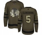 Chicago Blackhawks #5 Adam Clendening Authentic Green Salute to Service NHL Jersey