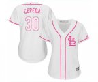 Women's St. Louis Cardinals #30 Orlando Cepeda Replica White Fashion Cool Base Baseball Jersey