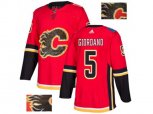 Adidas Calgary Flames #5 Mark Giordano Red Home Authentic Fashion Gold Stitched NHL Jersey