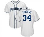 San Diego Padres #34 Rollie Fingers Replica White Home Cool Base MLB Jersey