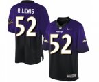 Baltimore Ravens #52 Ray Lewis Elite Purple Black Fadeaway Football Jersey