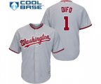 Washington Nationals #1 Wilmer Difo Replica Grey Road Cool Base Baseball Jersey