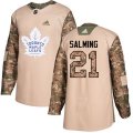Toronto Maple Leafs #21 Borje Salming Authentic Camo Veterans Day Practice NHL Jersey