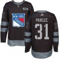 New York Rangers #31 Ondrej Pavelec Premier Black 1917-2017 100th Anniversary NHL Jersey