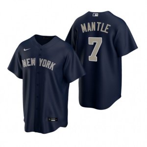 Nike New York Yankees #7 Mickey Mantle Navy Alternate Stitched Baseball Jersey