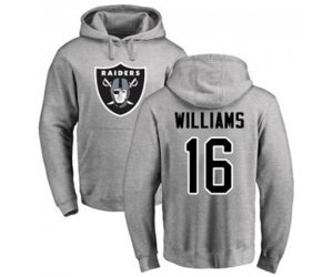 Oakland Raiders #16 Tyrell Williams Ash Name & Number Logo Pullover Hoodie