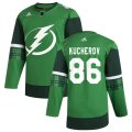 Tampa Bay Lightning #86 Nikita Kucherov Adidas 2020 St. Patrick's Day Stitched NHL Jersey Green