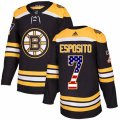 Boston Bruins #7 Phil Esposito Authentic Black USA Flag Fashion NHL Jersey