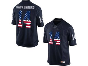 2016 US Flag Fashion Mens Penn State Nittany Lions Christian Hackenberg #14 College Football Limited Jersey - Blue