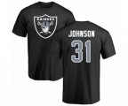 Oakland Raiders #31 Isaiah Johnson Black Name & Number Logo T-Shirt