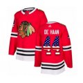 Chicago Blackhawks #44 Calvin De Haan Authentic Red USA Flag Fashion Hockey Jersey