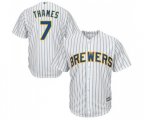 Milwaukee Brewers #7 Eric Thames Replica White Alternate Cool Base Baseball Jersey