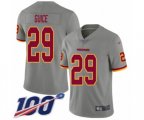 Washington Redskins #29 Derrius Guice Limited Gray Inverted Legend 100th Season Football Jersey
