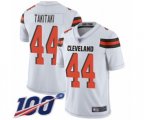 Cleveland Browns #44 Sione Takitaki White Vapor Untouchable Limited Player 100th Season Football Jersey