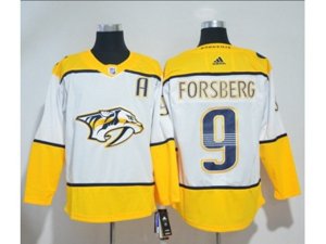Nashville Predators #9 Filip Forsberg White Road Authentic Stitched NHL Jersey