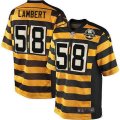 Pittsburgh Steelers #58 Jack Lambert Game Yellow Black Alternate 80TH Anniversary Throwback NFL Jersey