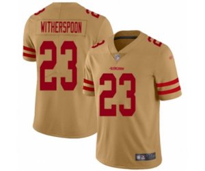 San Francisco 49ers #23 Ahkello Witherspoon Limited Gold Inverted Legend Football Jersey