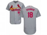 St. Louis Cardinals #18 Mike Shannon Grey Flexbase Authentic Collection MLB Jersey
