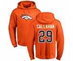 Denver Broncos #29 Bryce Callahan Orange Name & Number Logo Pullover Hoodie