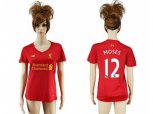 Women Liverpool #12 Moses Red Home Soccer Club Jersey