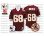 Washington Redskins #68 Russ Grimm Burgundy Red Team Color With 50TH Patch Patch Authentic Throwback Football Jersey