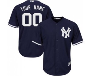 New York Yankees Customized Replica Navy Blue Alternate Baseball Jersey