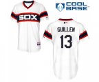 Chicago White Sox #13 Ozzie Guillen White Alternate Flex Base Authentic Collection Baseball Jersey