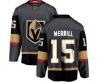 Vegas Golden Knights #15 Jon Merrill Authentic Black Home Fanatics Branded Breakaway NHL Jersey