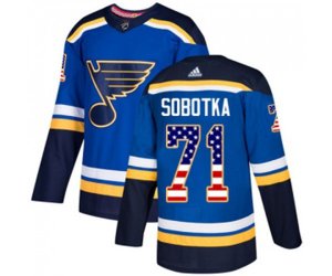 Adidas St. Louis Blues #71 Vladimir Sobotka Authentic Blue USA Flag Fashion NHL Jersey
