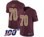 Washington Redskins #70 Sam Huff Burgundy Red Gold Number Alternate 80TH Anniversary Vapor Untouchable Limited Player 100th Season Football Jersey