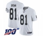 Oakland Raiders #81 Tim Brown White Vapor Untouchable Limited Player 100th Season Football Jersey