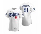 Los Angeles Dodgers Victor Gonzalez White 2020 World Series Champions Authentic Jersey
