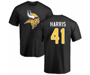 Minnesota Vikings #41 Anthony Harris Black Name & Number Logo T-Shirt