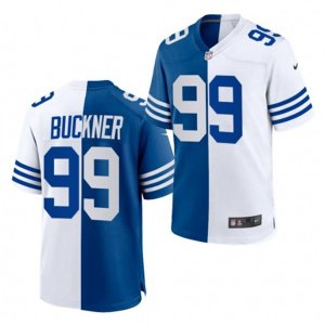 Indianapolis Colts #99 DeForest Buckner Nike Royal White Split Two Tone Jersey